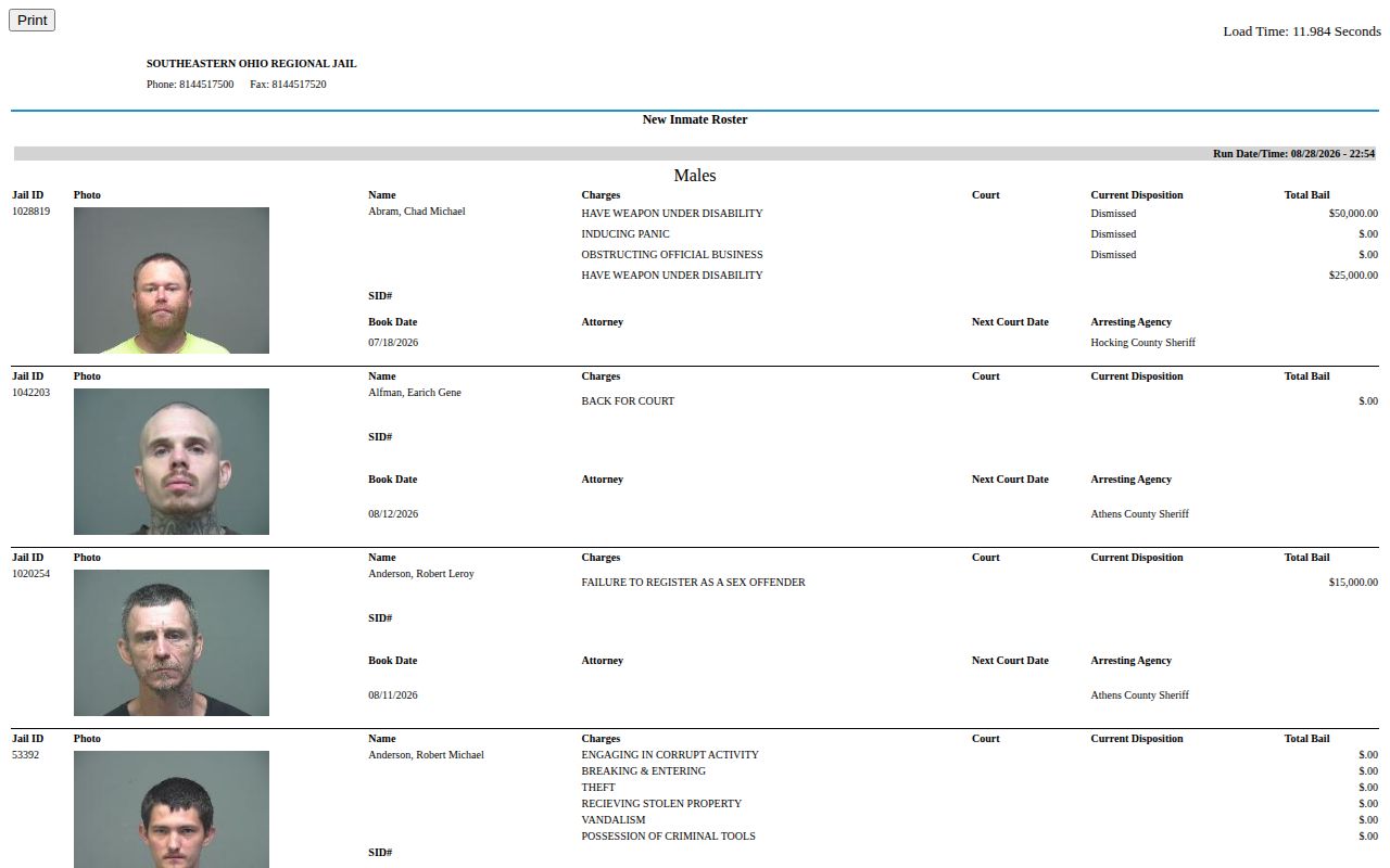 Meigs County related SEORJ current roster record interface